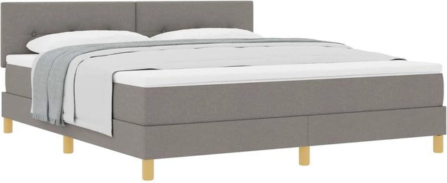 vidaXL Boxspringbett Hybrid mit Matratze und Taschenfederkern in Taupe, B/T: 180 x 200 cm - Bild 1