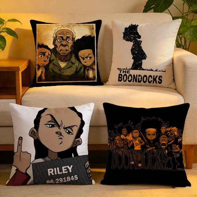 The Boondocks Kissenbezug aus Leinen in Weiß und Multicolour, quadratisch, B/T/H: 30 x 30 x 30 cm - Bild 1