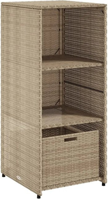 vidaXL Gartenschrank aus Poly Rattan und Metall in Beige, B/T/H: 50 x 55 x 115 cm - Bild 1