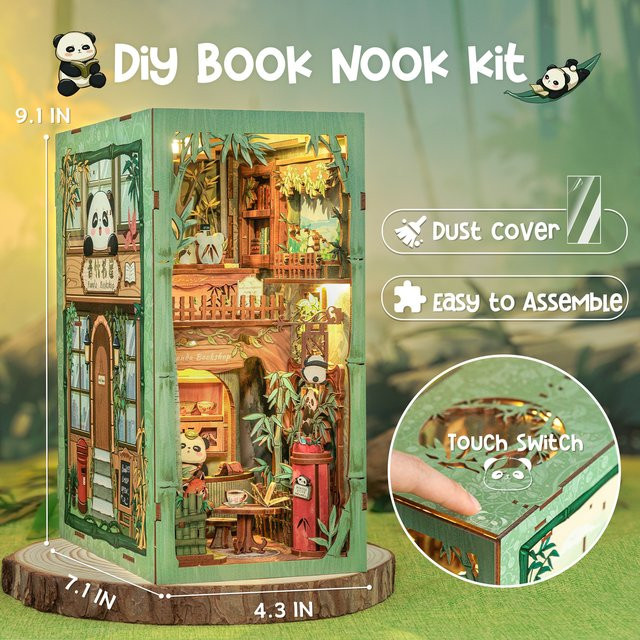 CUTEBEE DIY Book Nook Miniatur-Puppenhaus, 3D-Puzzle, mit Licht - Bild 1