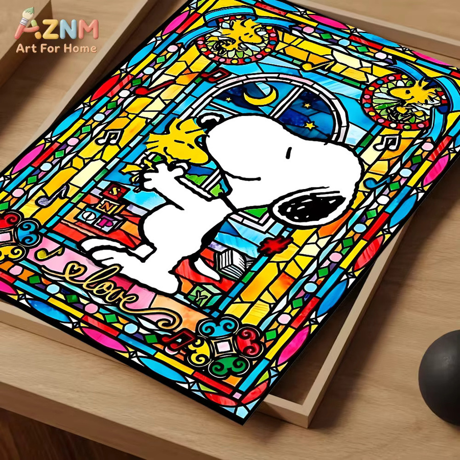 AZNM Snoopy Peanuts Leinwandgemälde ohne Rahmen, mehrfarbiges Wandkunst Poster für deine Heimdekoration - Bild 4