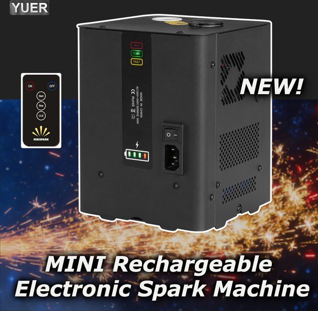 YUER Cold Spark Akku-Kaltfunkenmaschine mit Fernbedienung und DMX-Steuerung für DJ-Equipment und Bühnenlichteffekte bei Hochzeiten und Events - Bild 1
