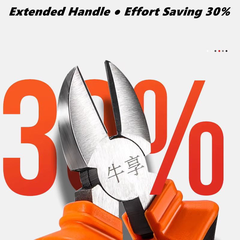 NIUXIANG Abisolierzange und Zangen-Set in Orange, 3 Typen mit großer Öffnung, inklusive Spitzzange und Seitenschneider für Elektroarbeiten im Haushalt - Bild 4