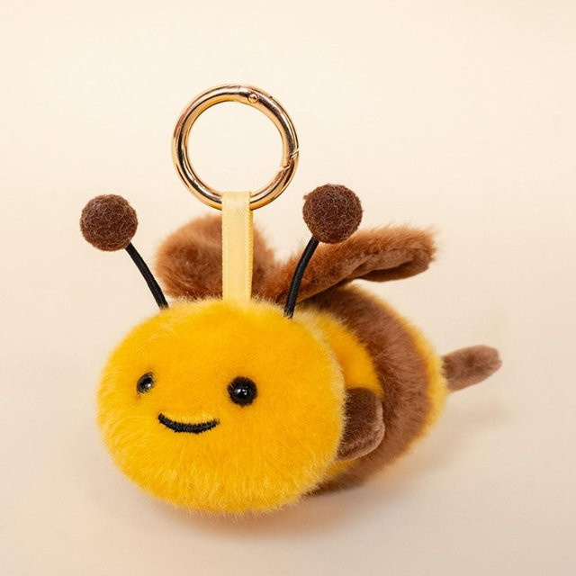 Linyi toy Schlüsselanhänger, Raupe, Baumwolle, braun, Kinder - Bild 1