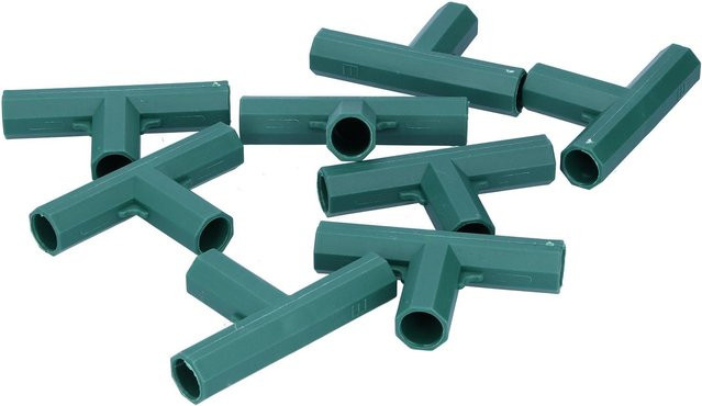 8 Stück T-Stück Verbinder mfySpace T-Adapter für 16mm Gartenpflanzenstützen in Grün - Bild 1
