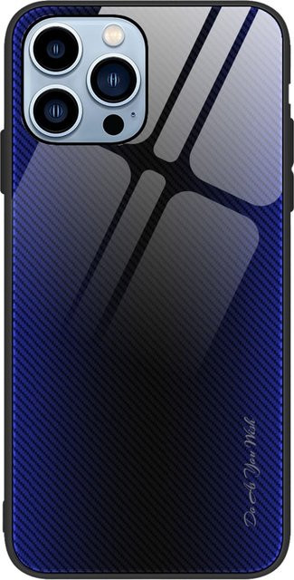 Schutzhülle aus Glas für Apple iPhone 12 13 14 Pro Max mini Plus in Blau - Bild 1