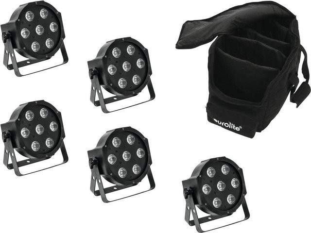 EUROLITE LED SLS-7 HCL Spot Set in Schwarz inklusive Soft-Bag - Bild 1