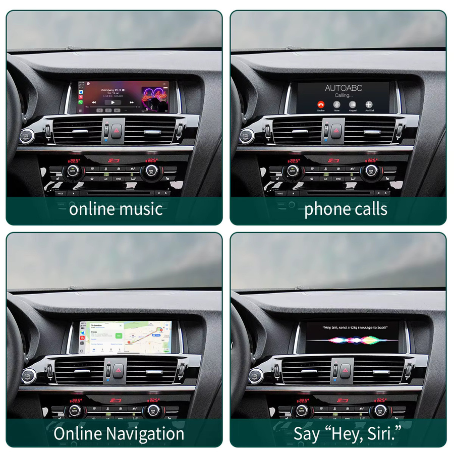 AUTOABC Drahtloses CarPlay und Android Auto Multimedia Zubehör für BMW NBT CIC System X3 F25 G01 mit Mirror Link AirPlay und Rückfahrkamera, Schwarz - Bild 3