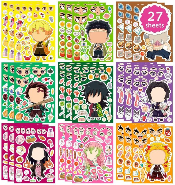 Bandai Demon Slayer, DIY-Aufkleber-Set, 9-teiliges Set - Bild 1