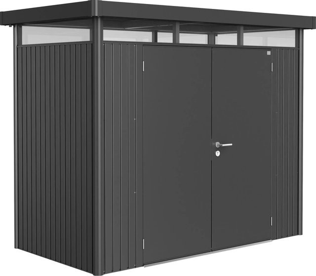 Biohort HighLine Metall-Gerätehaus mit Doppeltür in Dunkelgrau-Metallic, 3,5 m², B/H/T: 275 x 222 x 155 cm - Bild 1