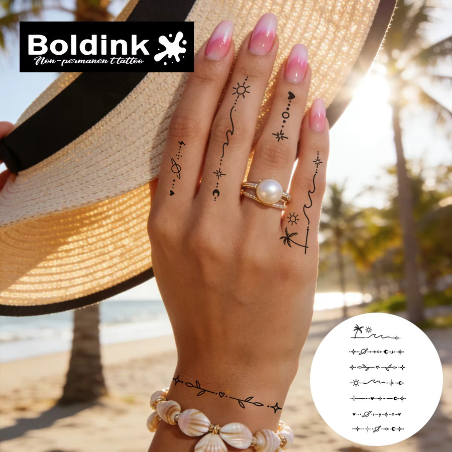BOLDINK Bohemian Line Tattoo-Aufkleber, Unisex - Bild 2