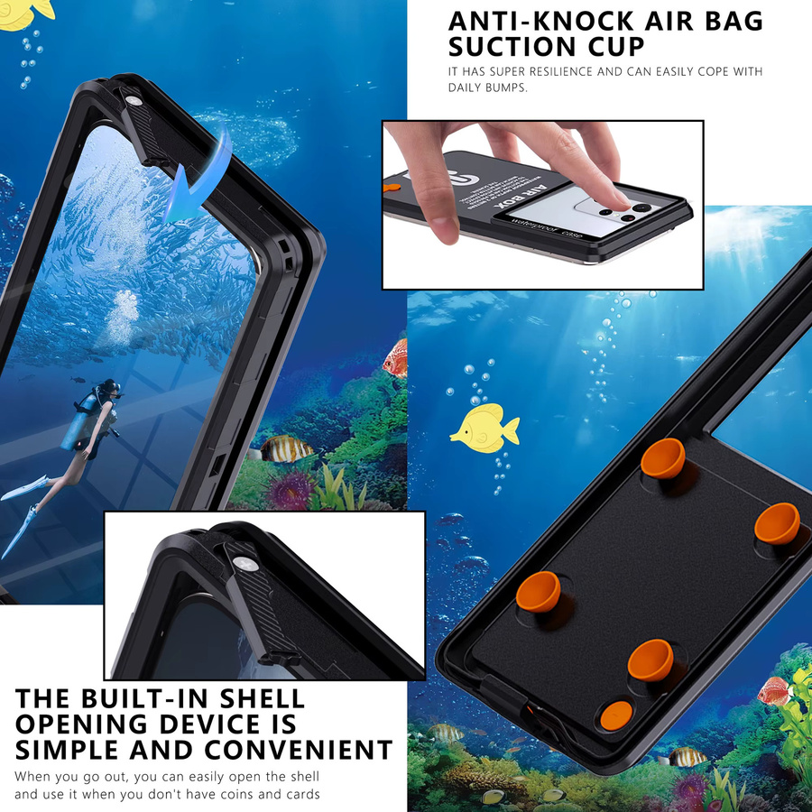 Shellbox Wasserdichte Handyhülle für 6,9 Zoll, IP68-zertifiziert, Staub- und Sturzfest, Blau - Bild 4