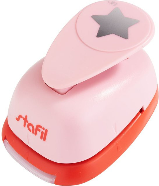 Stafil Motivlocher Stern in Pink mit 3,3 cm Durchmesser aus Kunststoff und Metall - Bild 1