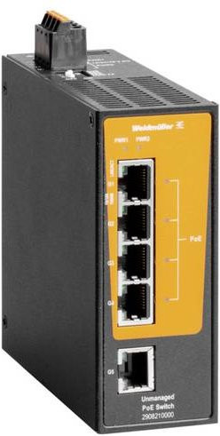 Weidmüller IE-SW-BLB-05-1GT-4GTPOE Netzwerk Switch 10/100/1000MBit/s Schwarz - Bild 1