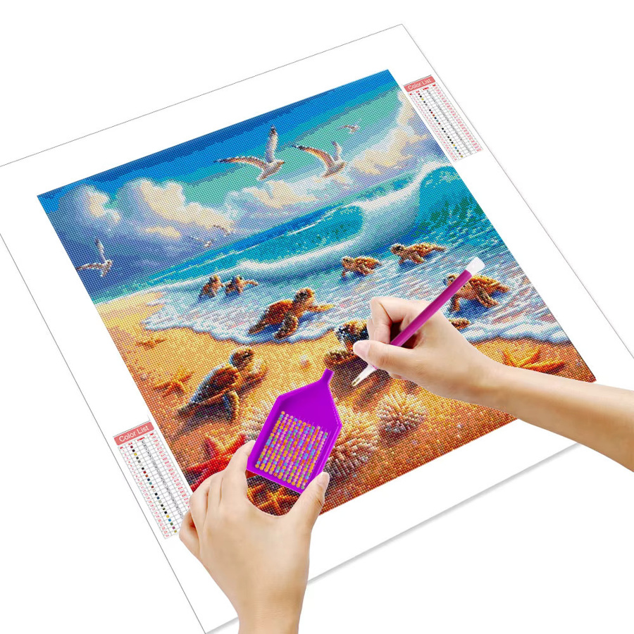 Huacan Diamantstickerei Set Maritime Meereslandschaft in Multicolour, B/H: 20 x 20 cm - Bild 2