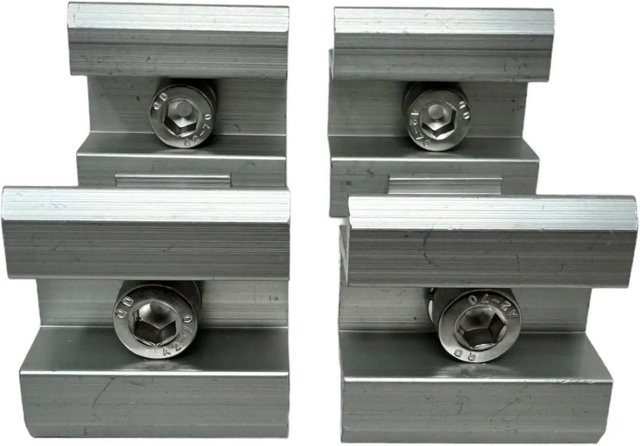 Jet-Line 4er-Set Mittelklemmen zur Dachbefestigung für Solarpanele aus Aluminium in Silber, Breite: 3 cm - Bild 1