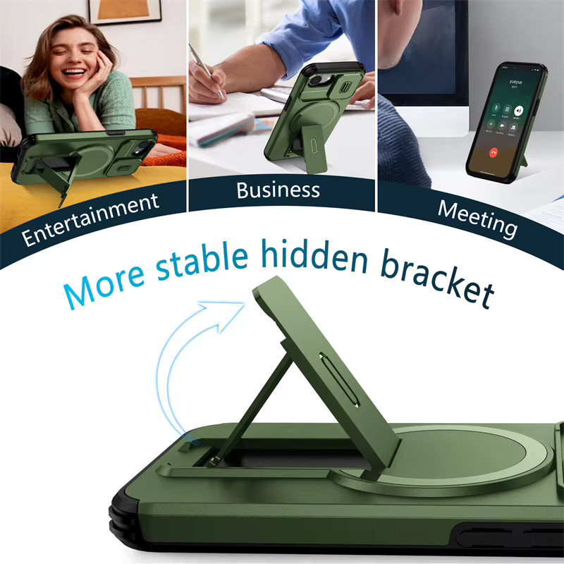 MagSafe Schutzhülle für iPhone 16e mit Objektivschutz und Slide-Funktion in Orange oder Grün - Bild 3