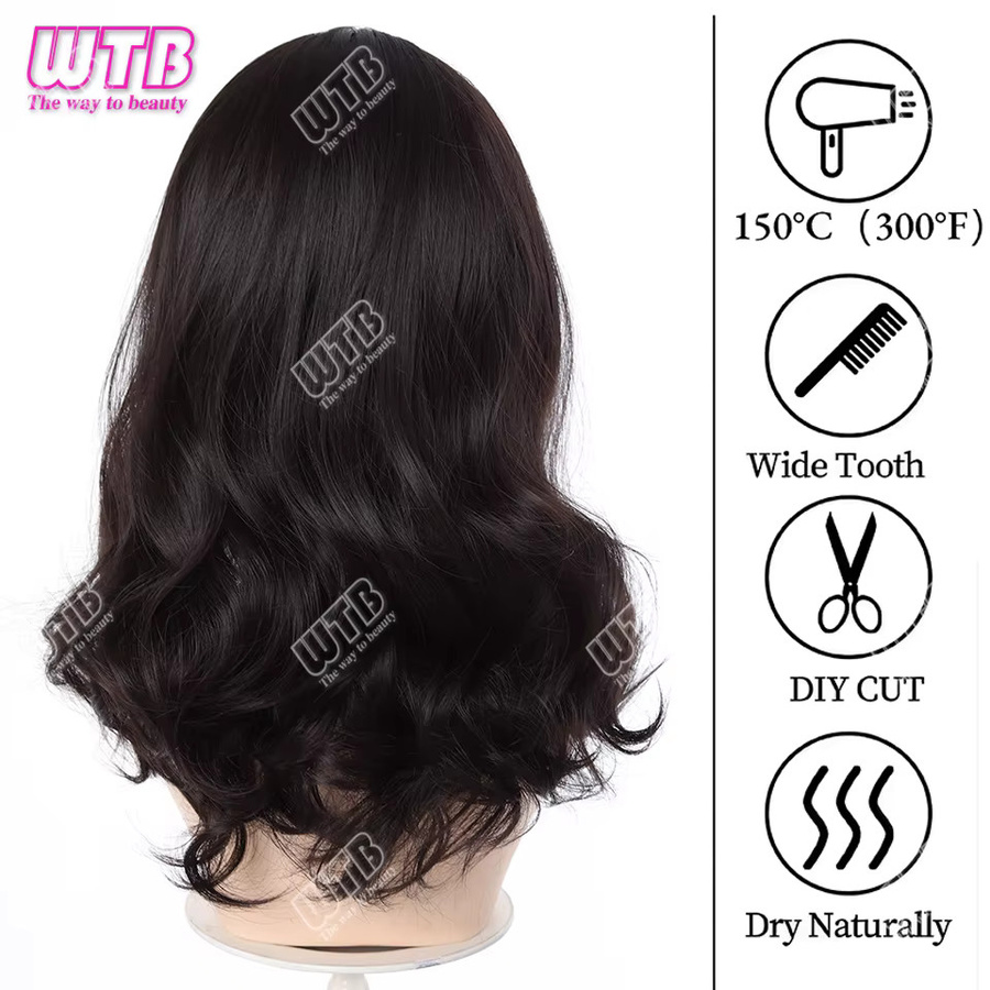 WTB Perücke, kurze gewellte Bob-Perücke, schwarz, Damen - Bild 3