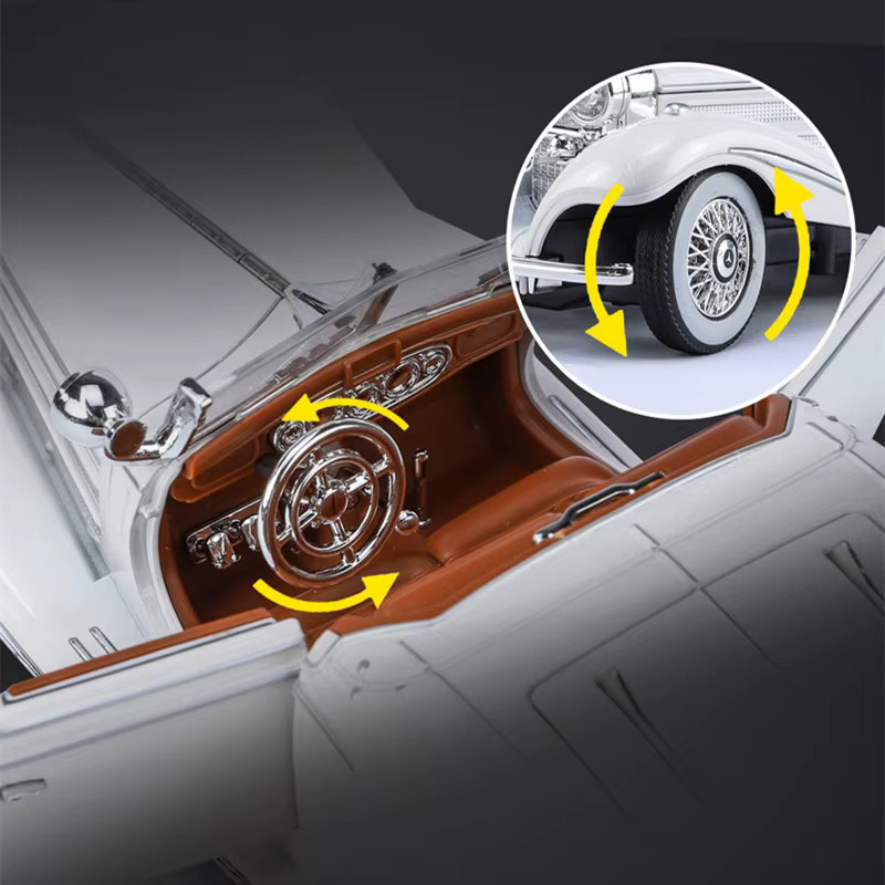 WELLY 1936 Benz 500K Automodell, 1:24, Metall, mit Licht und Sound - Bild 4