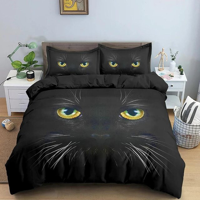 3D Wolf Bettwäscheset mit Alpaka Tierdruck, Bettdeckenbezug und Kissenbezug, B/H: 70 x 133 cm, 2-teilig - Bild 1