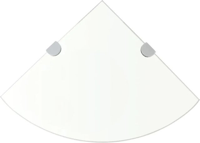 vidaXL Eckregale Set aus 2 Stück mit verchromten Halterungen aus transparentem Hartglas für Badezimmer, Küche oder Wohnzimmer - Bild 1