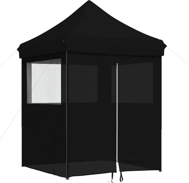 vidaXL Partyzelt Faltbar Pop-Up mit 4 Seitenteilen Schwarz B: 306 cm, T: 200 cm, H: 200 cm - Bild 1