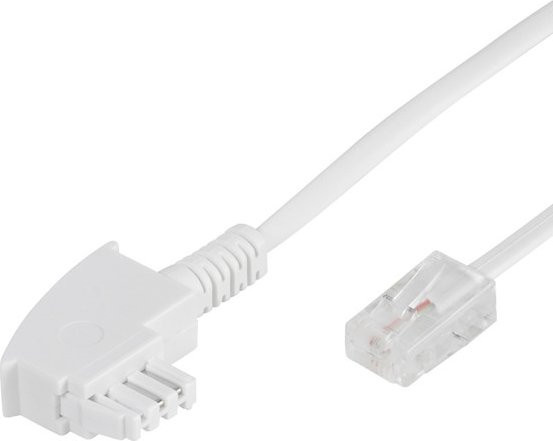 Vivanco DSL Anschlusskabel TAE-F auf RJ45 Ethernet LAN in Weiß, Länge: 3 m - Bild 1