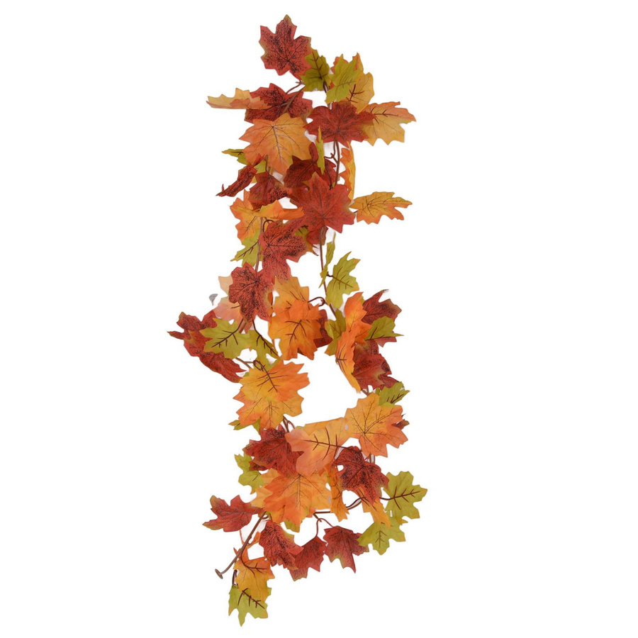 Dekorative künstliche Ahorn-Girlande von TOMTOP JMS in Mehrfarbig für Herbst, Thanksgiving und Halloween - Bild 2