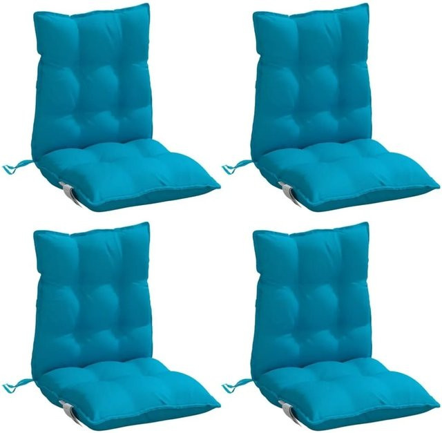 vidaXL Niedriglehner-Auflagen 4er-Set aus wasserabweisendem Oxford-Gewebe in Hellblau - Bild 1