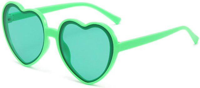 Herzförmige Sonnenbrille für Damen, Vollrand, Kunststoff, grün - Bild 1