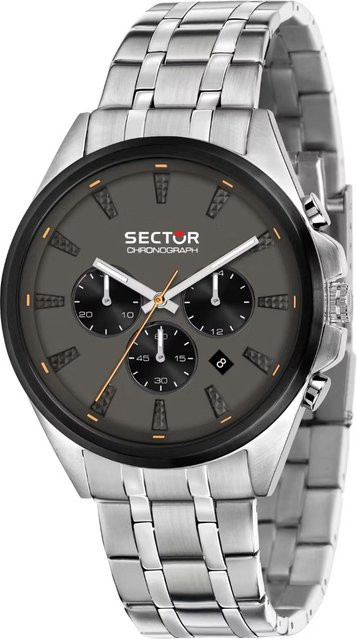 Sector Chronograph Herrenuhr, Quarz, Edelstahl, 44 mm, Grau, 5 ATM - Bild 1