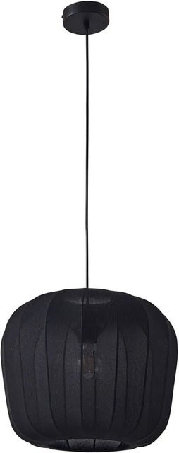 Lindby Pendelleuchte Helin Modern Schwarz aus Textil 1-flammig E27 - Bild 1
