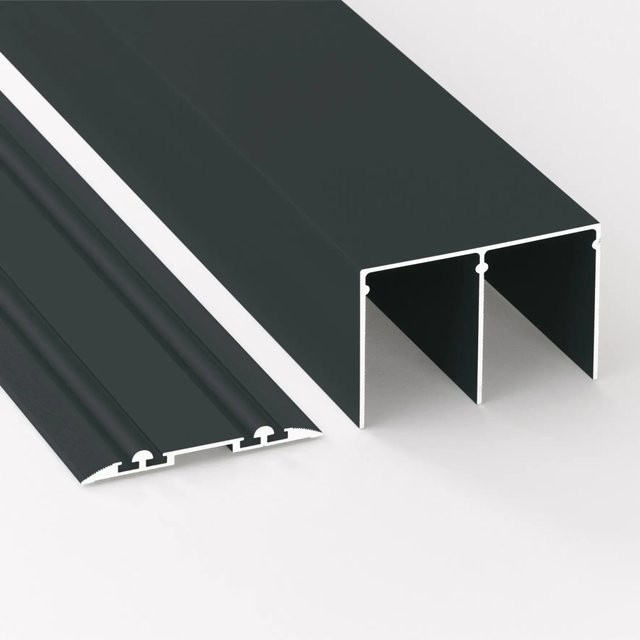 Skyscope Schienen-Baupaket Profil aus Aluminium, 2-spurig, Schwarz, Länge: 3000 mm - Bild 1
