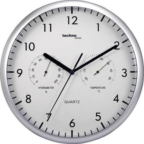 Techno Line Wanduhr, Quarz, Silber, 26 cm, Unisex - Bild 1
