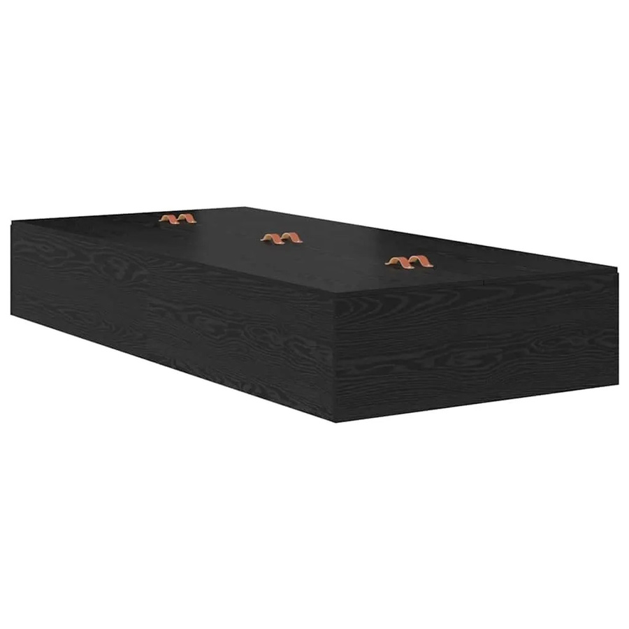 vidaXL Stauraumbett in Schwarz und Eichen-Optik, B/T/H: 190 x 70 x 31,5 cm - Bild 2