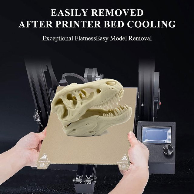 Doppelseitiges PEI-Druckerbauplatte für FDM-3D-Drucker, Gold, B/B: 235 x 235 mm, passend für Ender 5 S1 - Bild 1