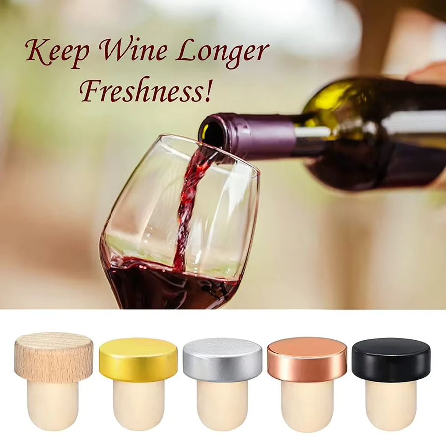 10er Set SUNFILI T-Form Wein Korken in Mehrfarbig zur Abdichtung von Wein-, Glas- und Bierflaschen - Bild 4
