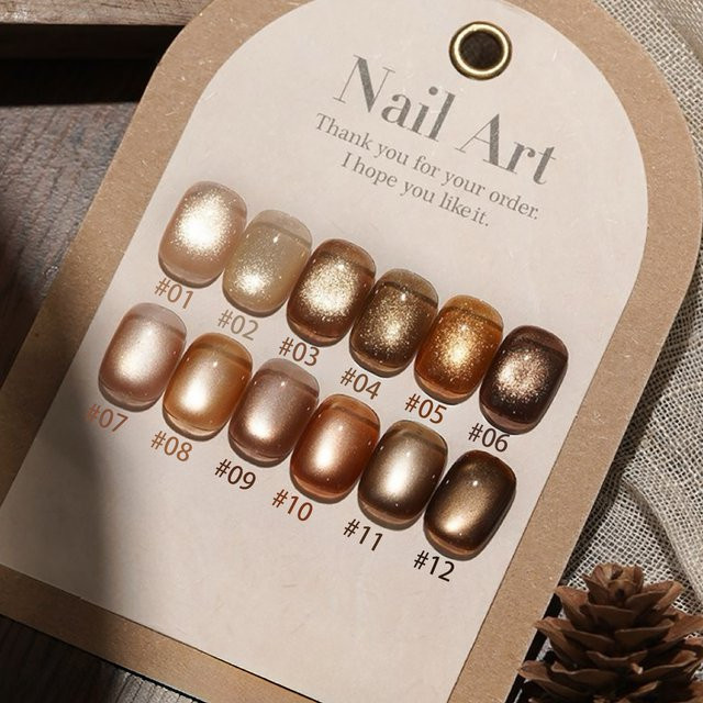 MIANEL Bohemian Cat Eye Gel Nagellack, Kaffee Karamellbraun, Satin-Finish, 10 ml - Bild 1