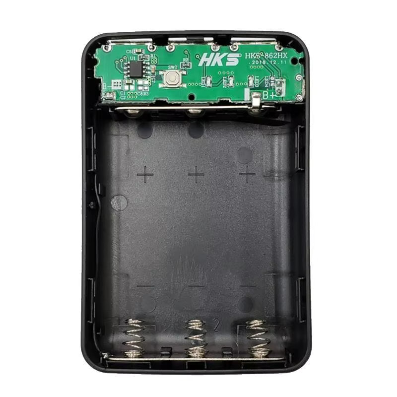 OOTDTY DIY Powerbank Gehäuse für 3x 18650 Batterien in Schwarz - Bild 2