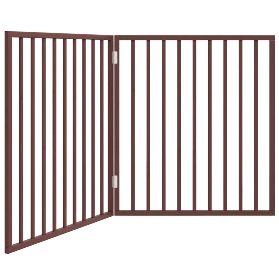 vidaXL Hundetor faltbar aus Pappelholz, 2-teilig, Braun, Höhe: 90 cm, Breite: 160 cm - Bild 2