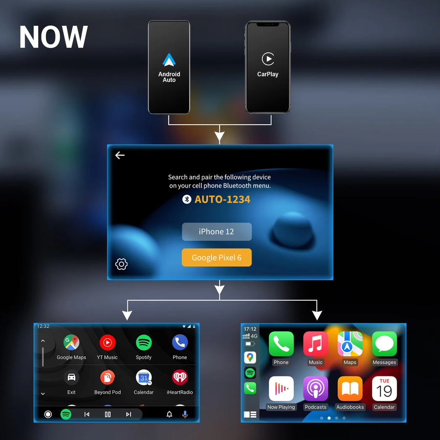 OTTOCAST U2 X PRO Wireless CarPlay und Android Auto Adapter 2 in 1 Smart Box in Schwarz für Toyota und KIA - Bild 5