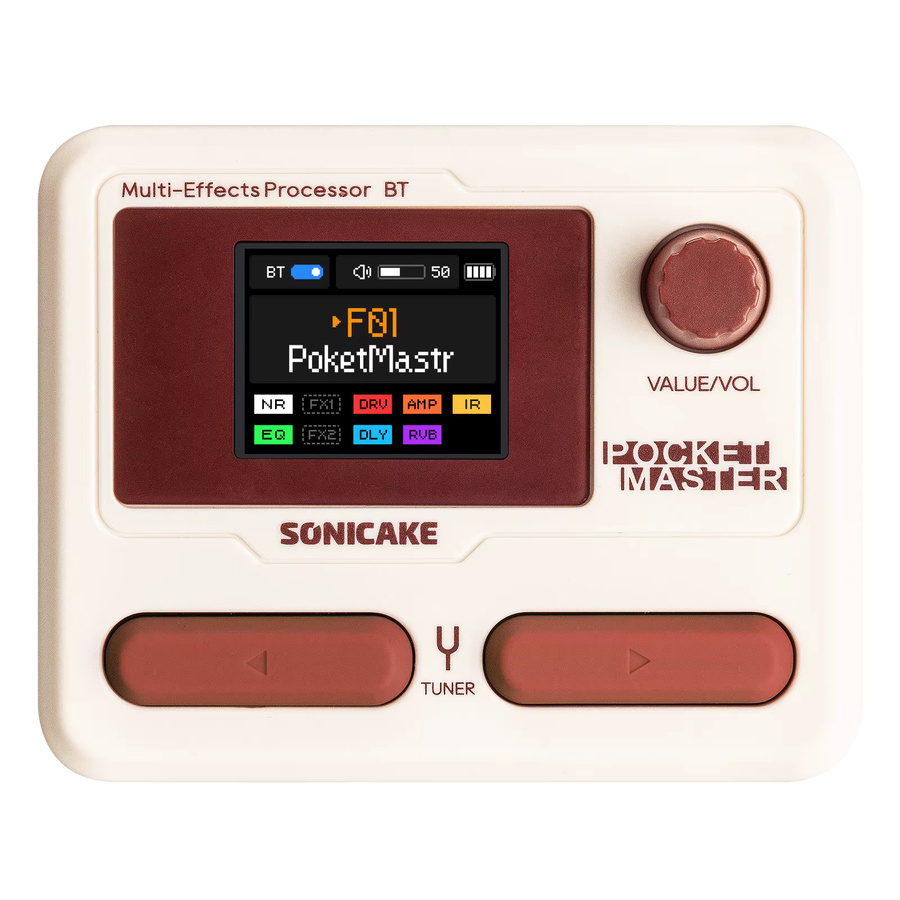 SONICAKE QME-10 Pocket Master Multi-Effekt-Pedal für Gitarre und Bass mit 100+ Effekten und App-Steuerung, Schwarz/Mehrfarbig - Bild 3