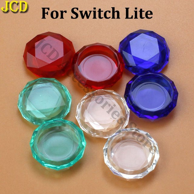 Jcd 2er-Set Kristall Joystick-Kappen für Nintendo Switch NS Lite in Transparent und Multicolour - Bild 1