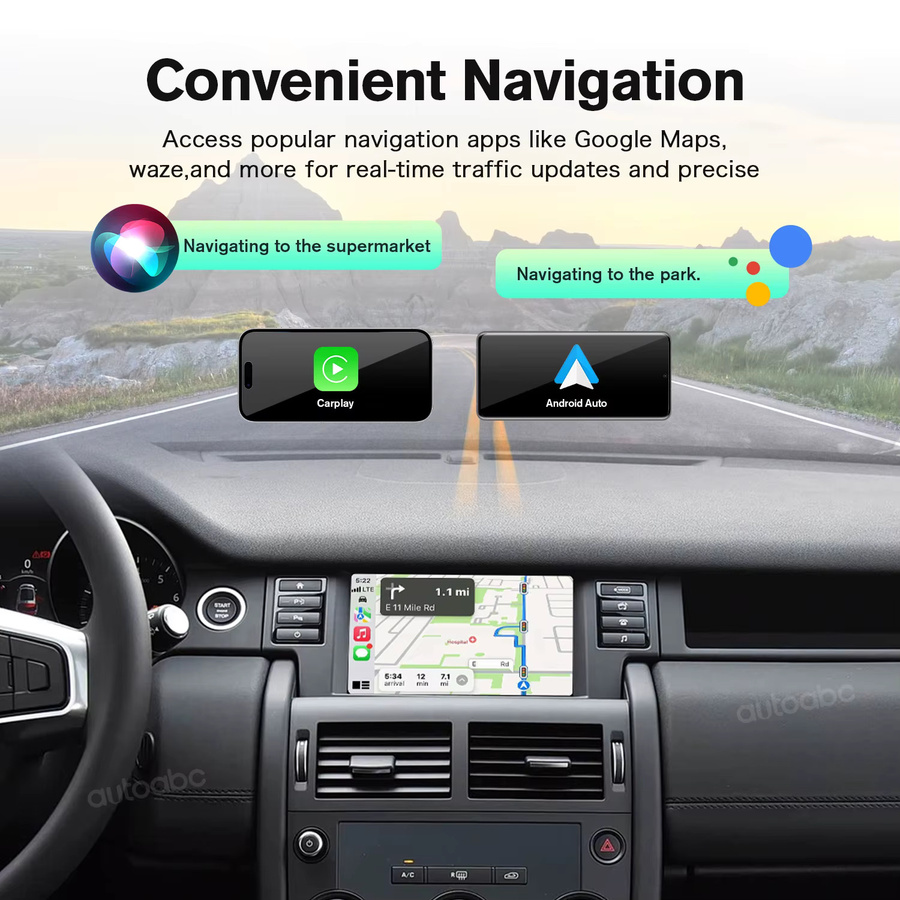 AUTOABC Drahtloser CarPlay und Android Auto Upgrade Decoder Box für Bosch Harman Host, Farbe: Schwarz, passend für Rover Discovery 5, Evoque, Discovery Sport sowie Jaguar XE und XF - Bild 3