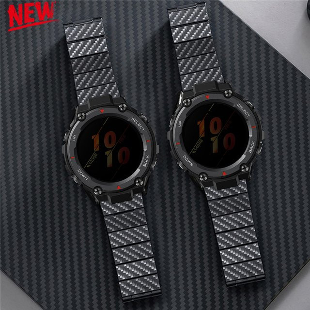 CAOWTAN Uhrenarmband Kohlefaser, Kunststoff, Schwarz, Unisex - Bild 1