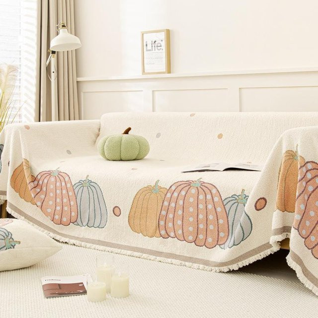 Super Six Plüsch-Sofahandtuch in Beige, rutschfester Fleece-Kissenbezug für das Sofa, B x T: 180 x 130 cm - Bild 1