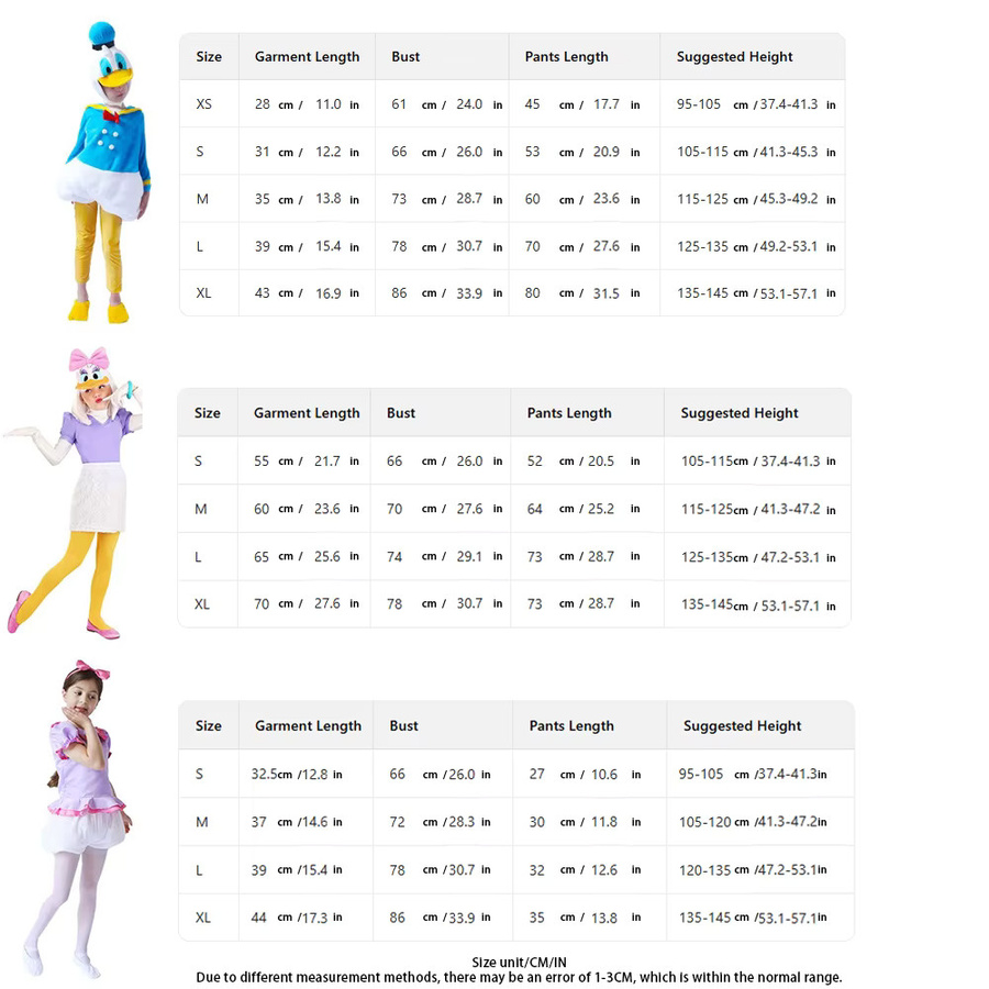 MINISO Disney Donald Daisy Duck Party-Kostüm-Set, bunt, Plüsch / Textil - Bild 3
