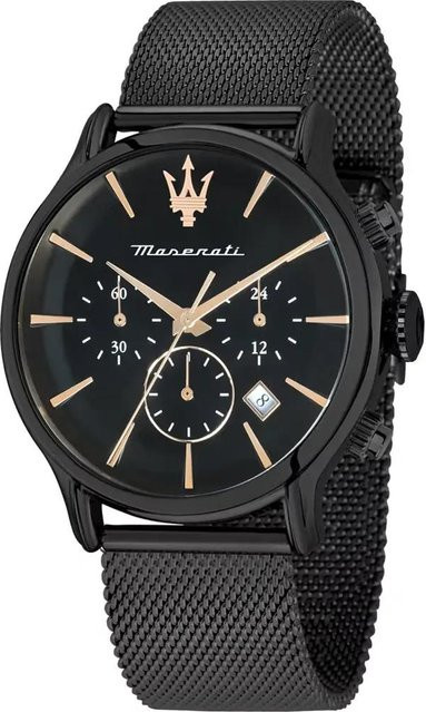 Maserati Chronograph, Edelstahl, Schwarz, Quarz, 42 mm, Herren - Bild 1