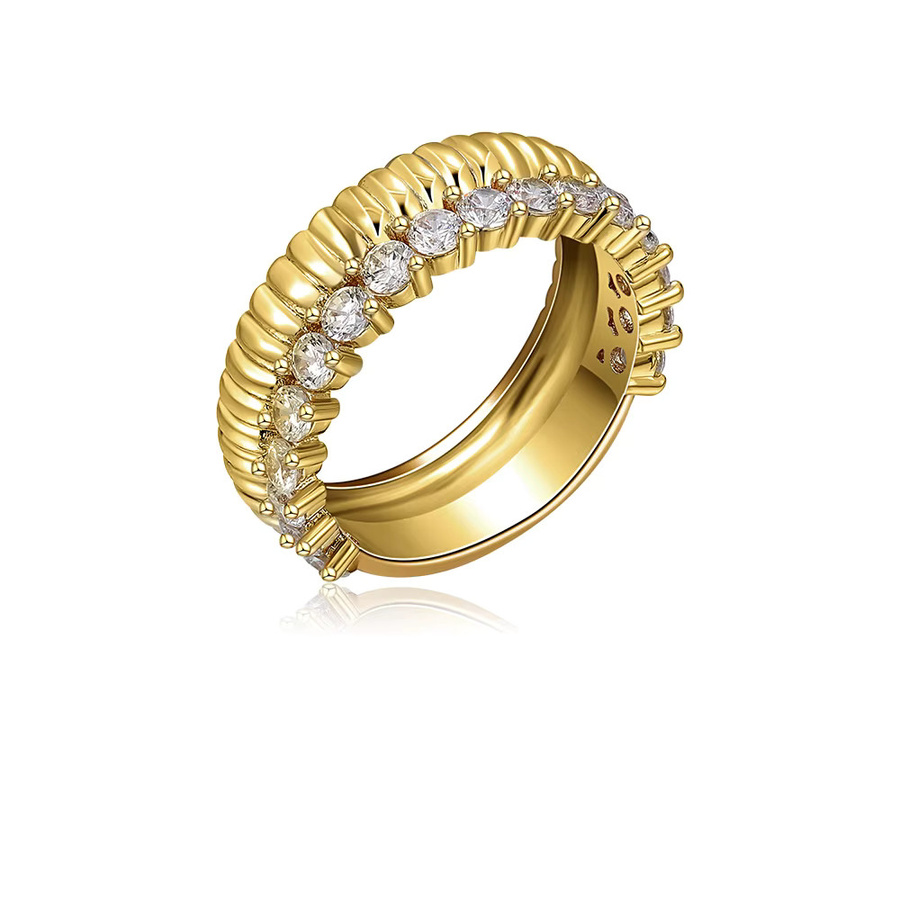 Erpels Ring, Edelstahl, Gold, Zirkonia, Damen - Bild 4