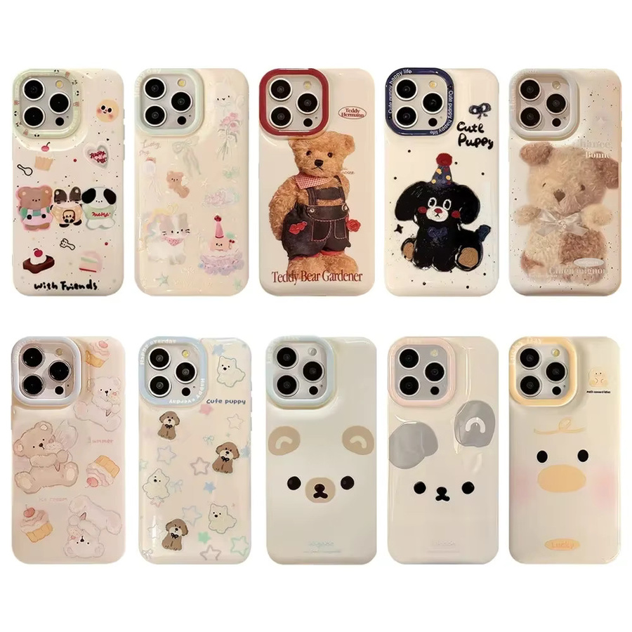 Stoßfeste Handyhülle mit süßem Tiergesicht für iPhone 16 15 14 13 12 11 Pro Max Plus X XR - Bild 1